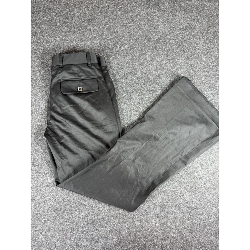 Hugo Boss‎ Tuccino Black Cotton Boot Cut leg Tailored Trousers 2 Career Minimal